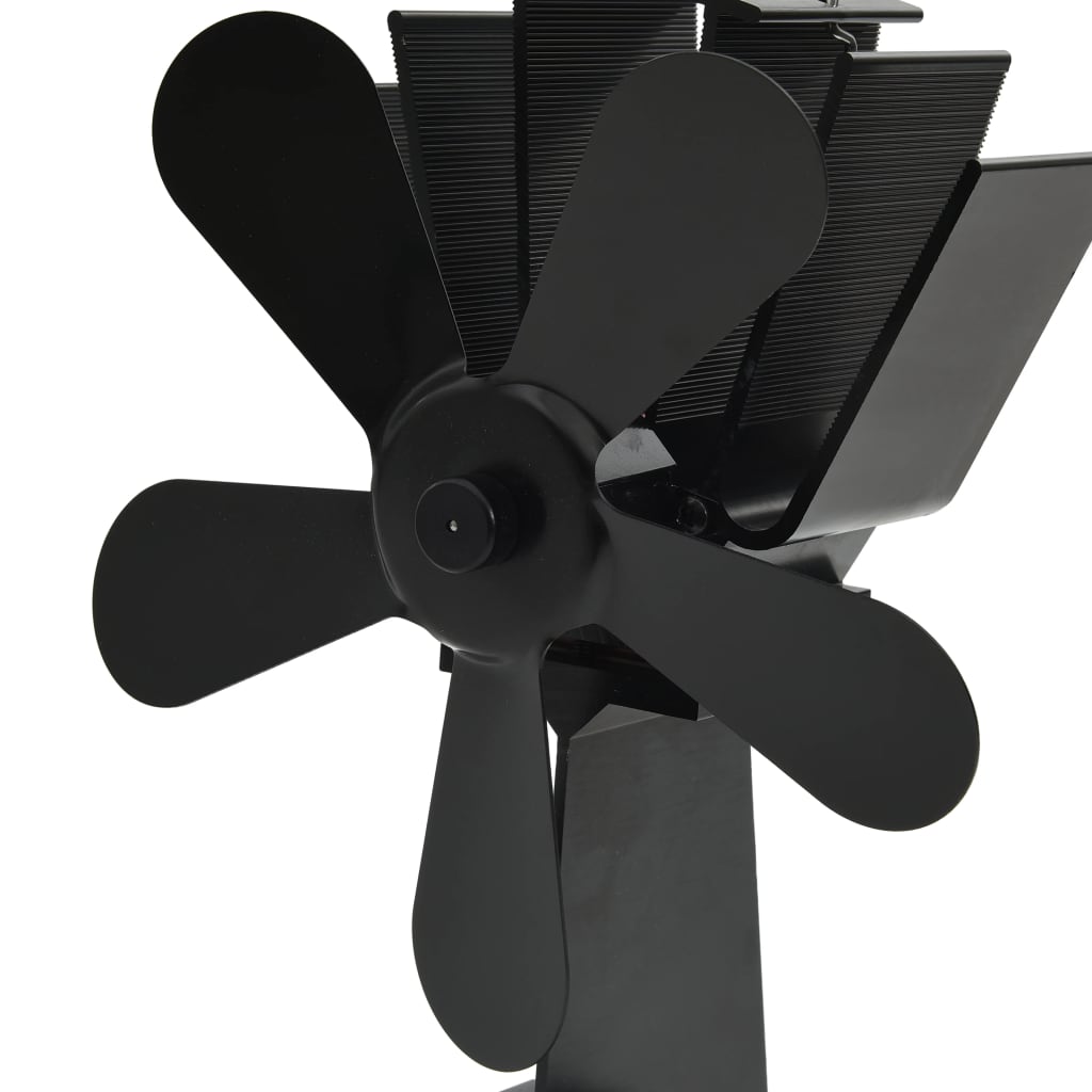 vidaXL karstuma izplūdes ventilators, 5 lāpstiņas, melns