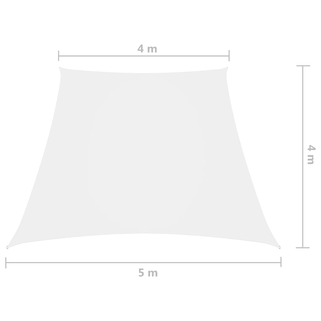 vidaXL saulessargs, 4/5x4 m, trapeces forma, balts oksforda audums