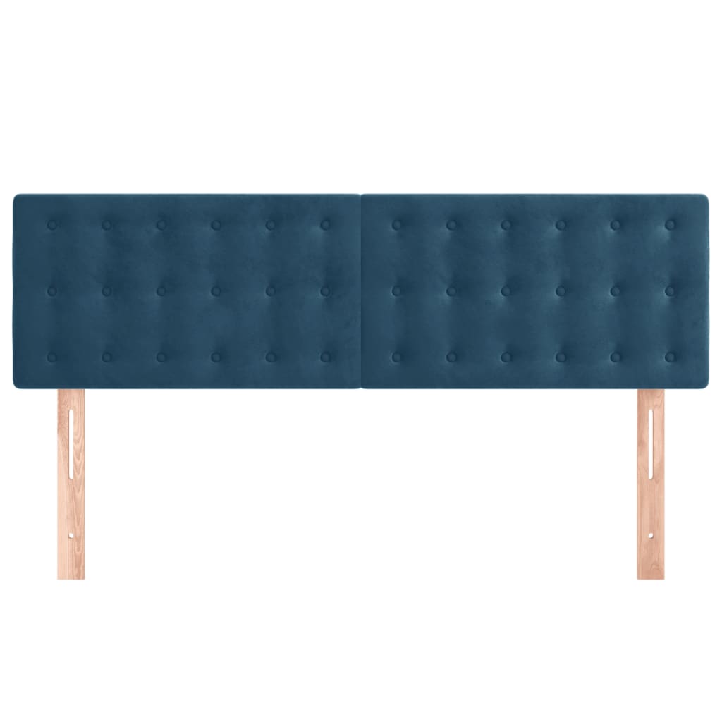 vidaXL gultas galvgaļi, 2 gab., 72x5x78/88 cm, tumši zils samts