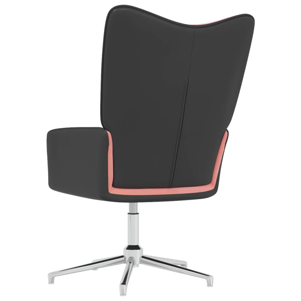 vidaXL atpūtas krēsls, rozā, samts un PVC