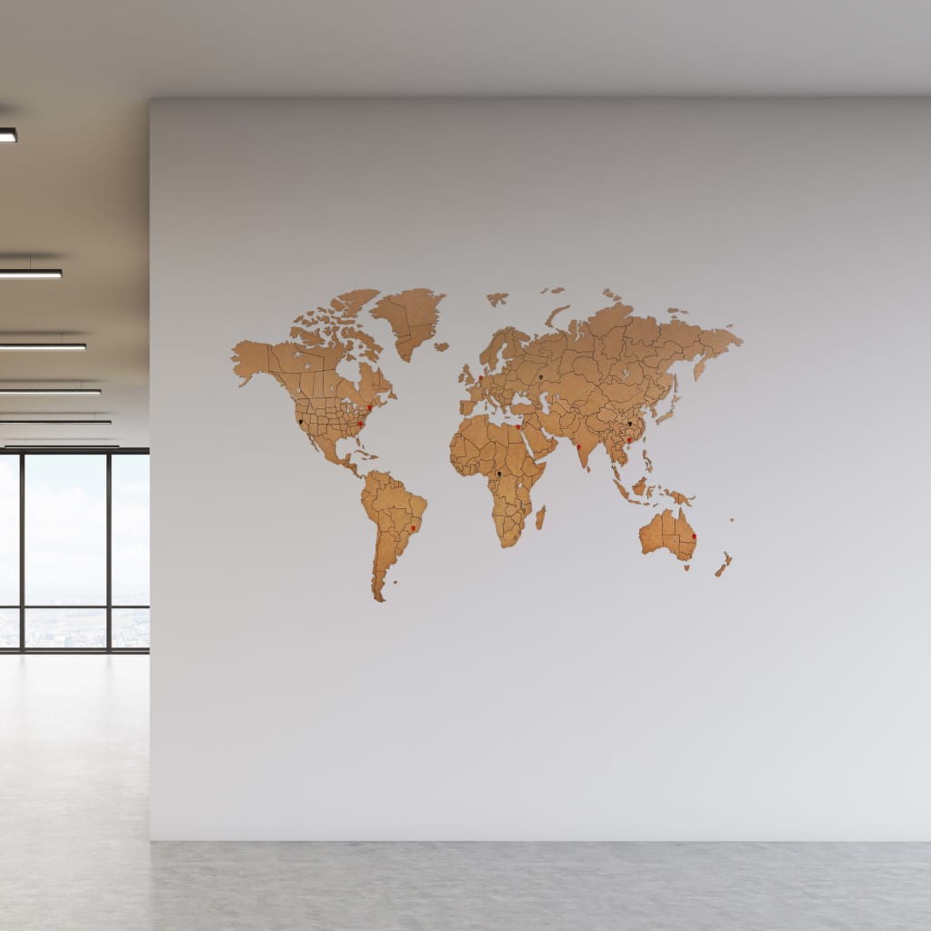 MiMi Innovations pasaules kartes sienas dekors Luxury, puzle, brūna