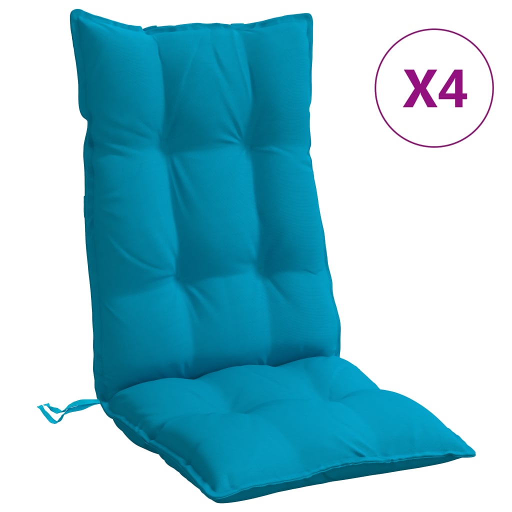 vidaXL dārza krēslu spilveni, 4 gab., gaiši zils oksforda audums