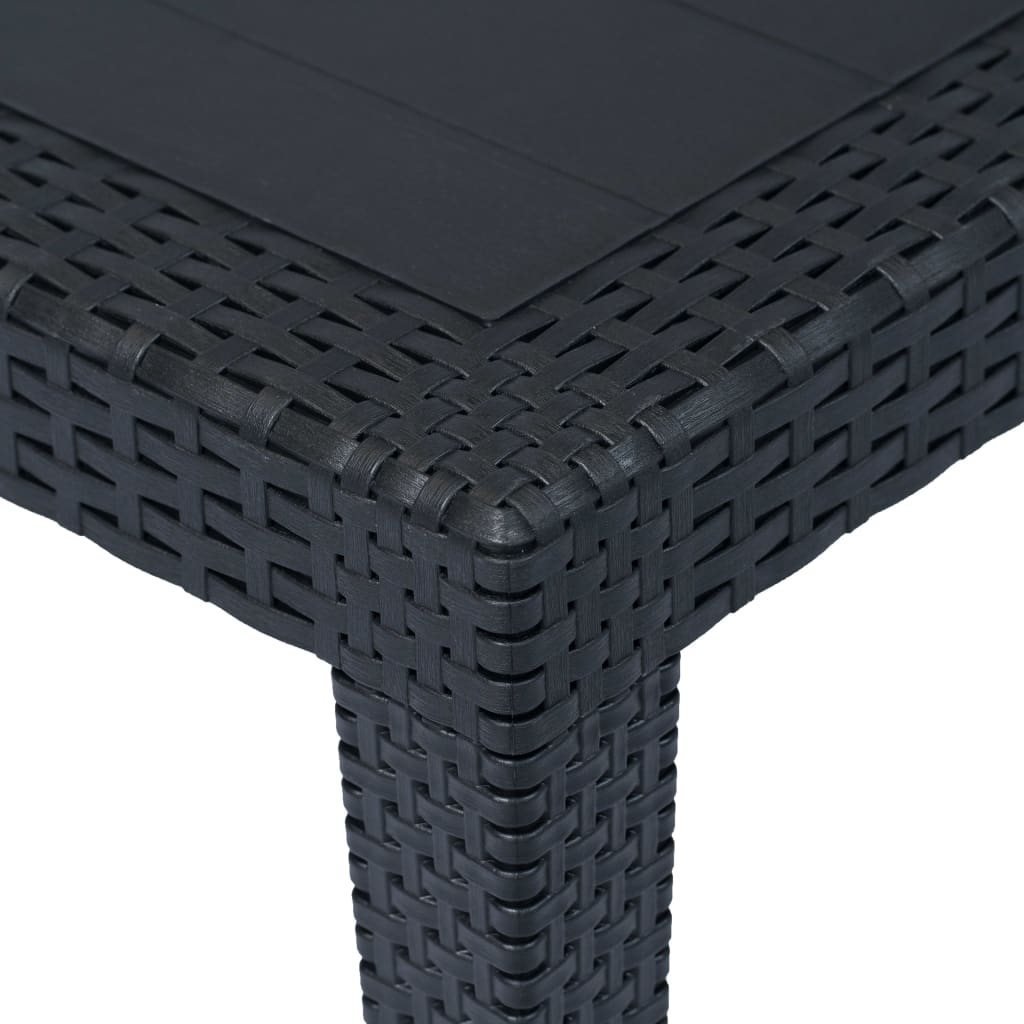 vidaXL dārza galds, 150x90x72 cm, antracītpelēka plastmasa