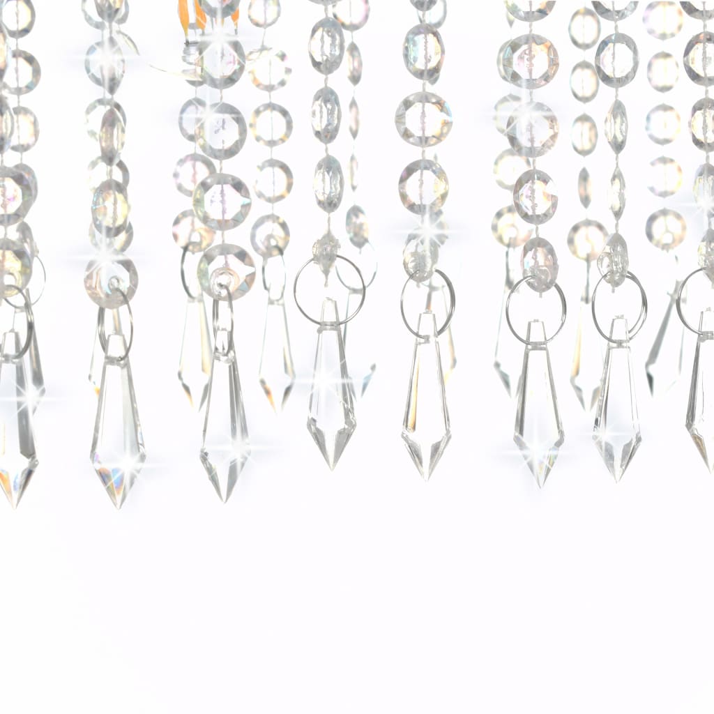 vidaXL lustra ar kristāla pērlītēm, 104 cm, E14, sudraba krāsā