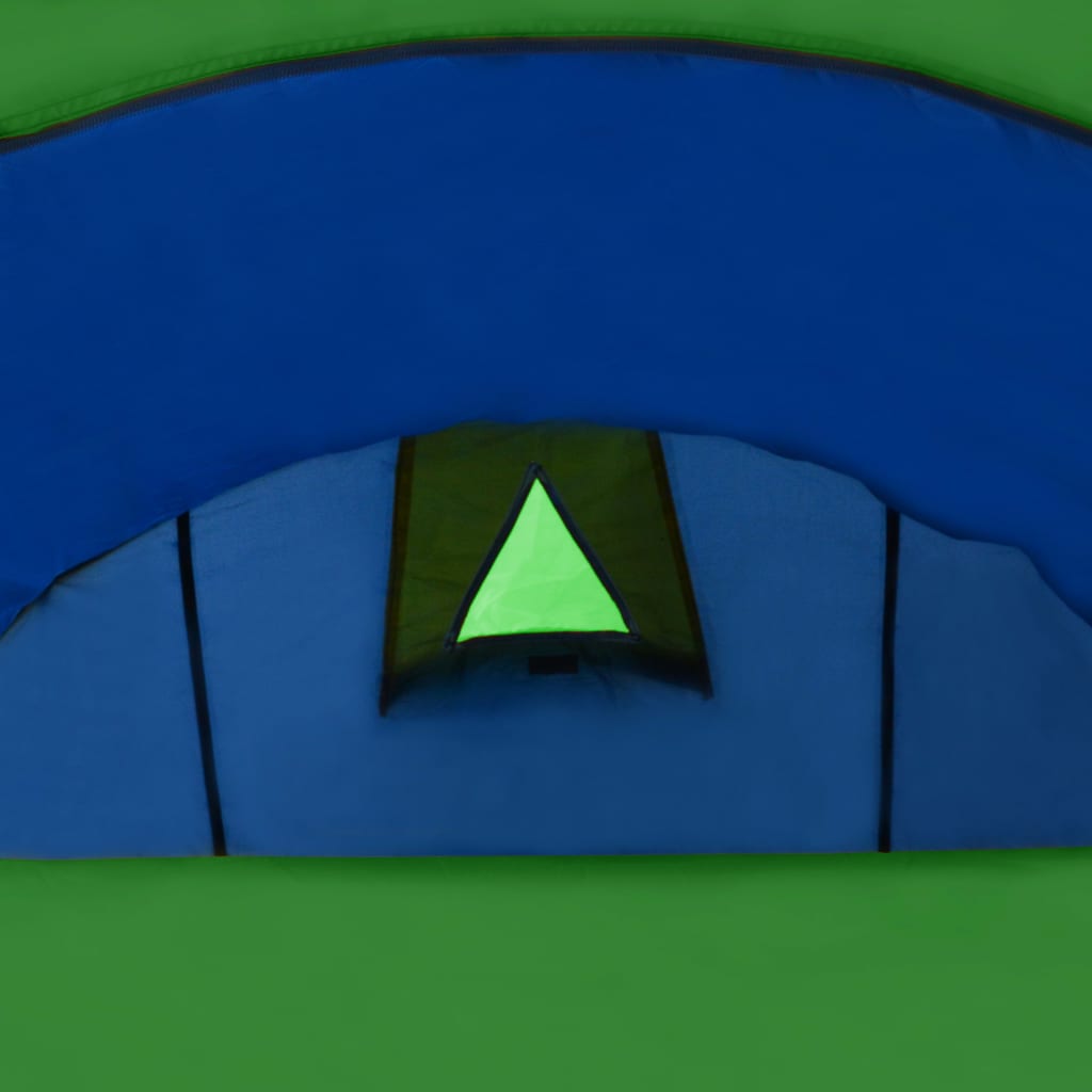 vidaXL četrvietīga telts, tumši zila ar zaļu