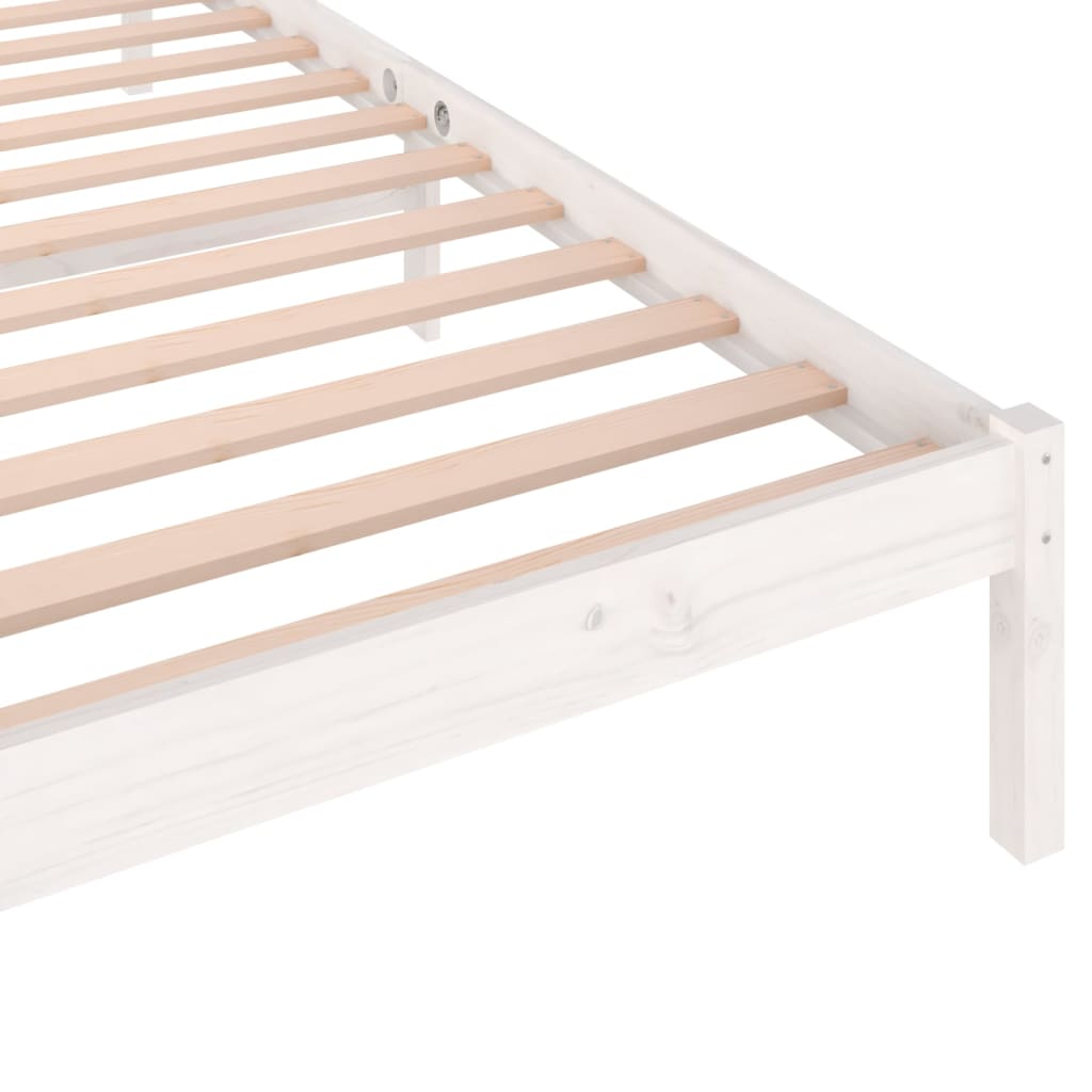 vidaXL gultas rāmis, priedes masīvkoks, 100x200 cm, balts