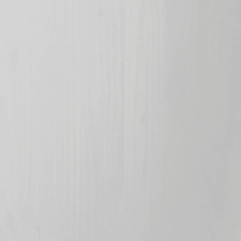 vidaXL skapis ar ritenīšiem un galda virsmu, MOSS, balts, priedes koks