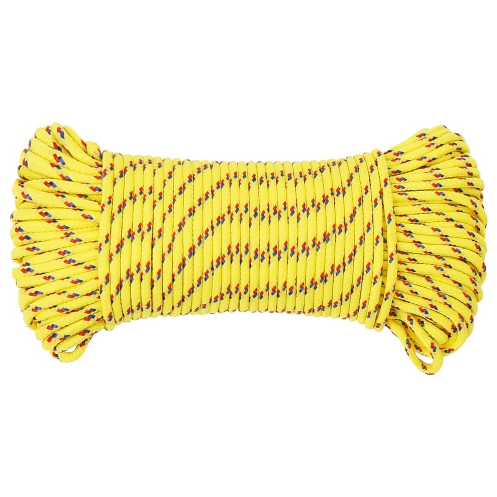vidaXL laivu virve, dzeltena, 5 mm, 250 m, polipropilēns