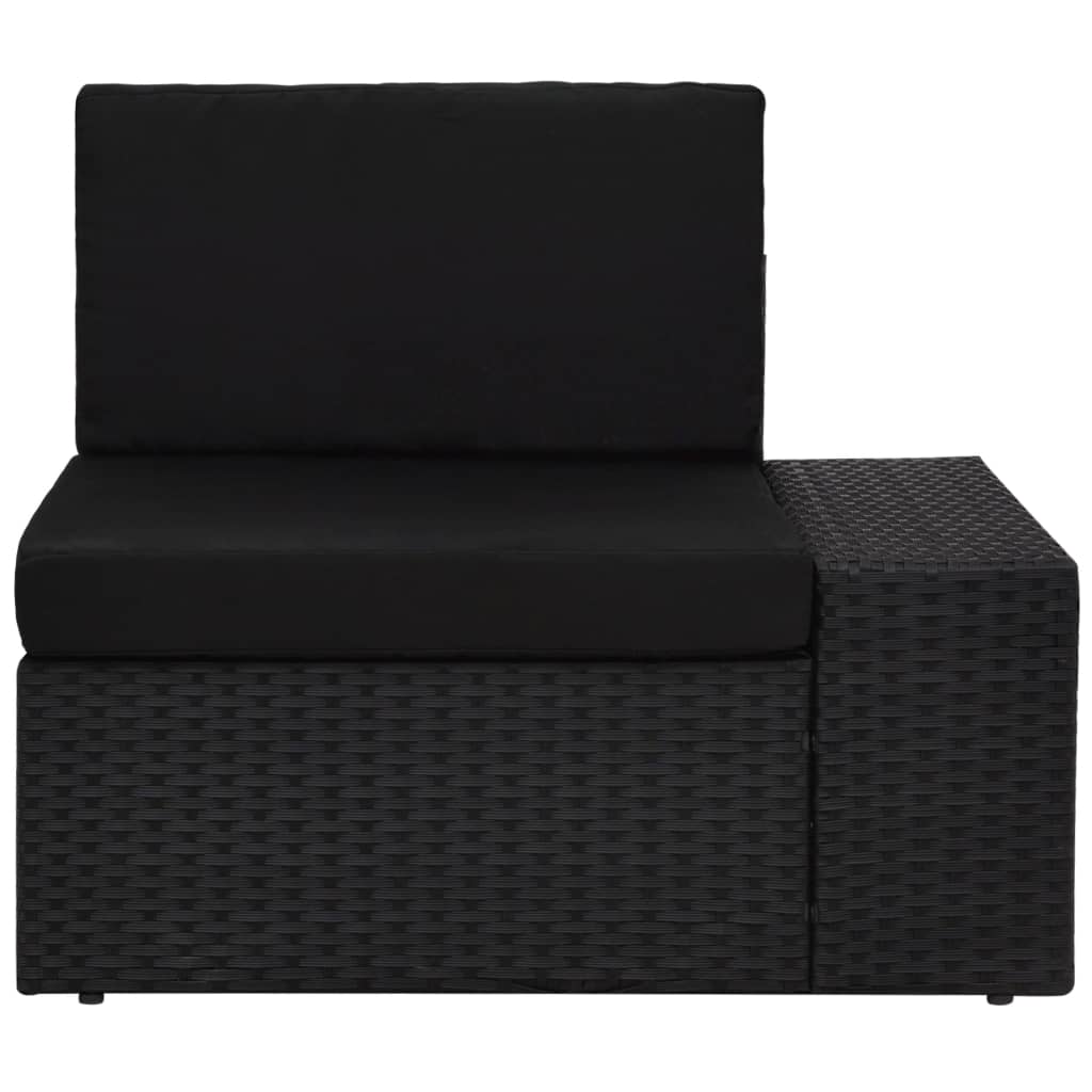 vidaXL moduļu stūra dīvāns ar kreiso roku balstu, PE rotangpalma,melns