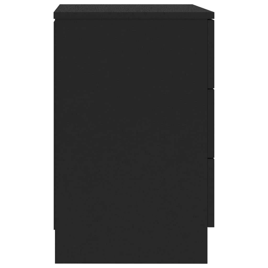vidaXL naktsskapītis, melns, 38x35x56 cm, skaidu plāksne