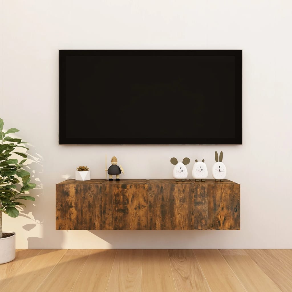 vidaXL sienas TV skapīši, 4 gab., ozolkoka krāsa, 30,5x30x30 cm