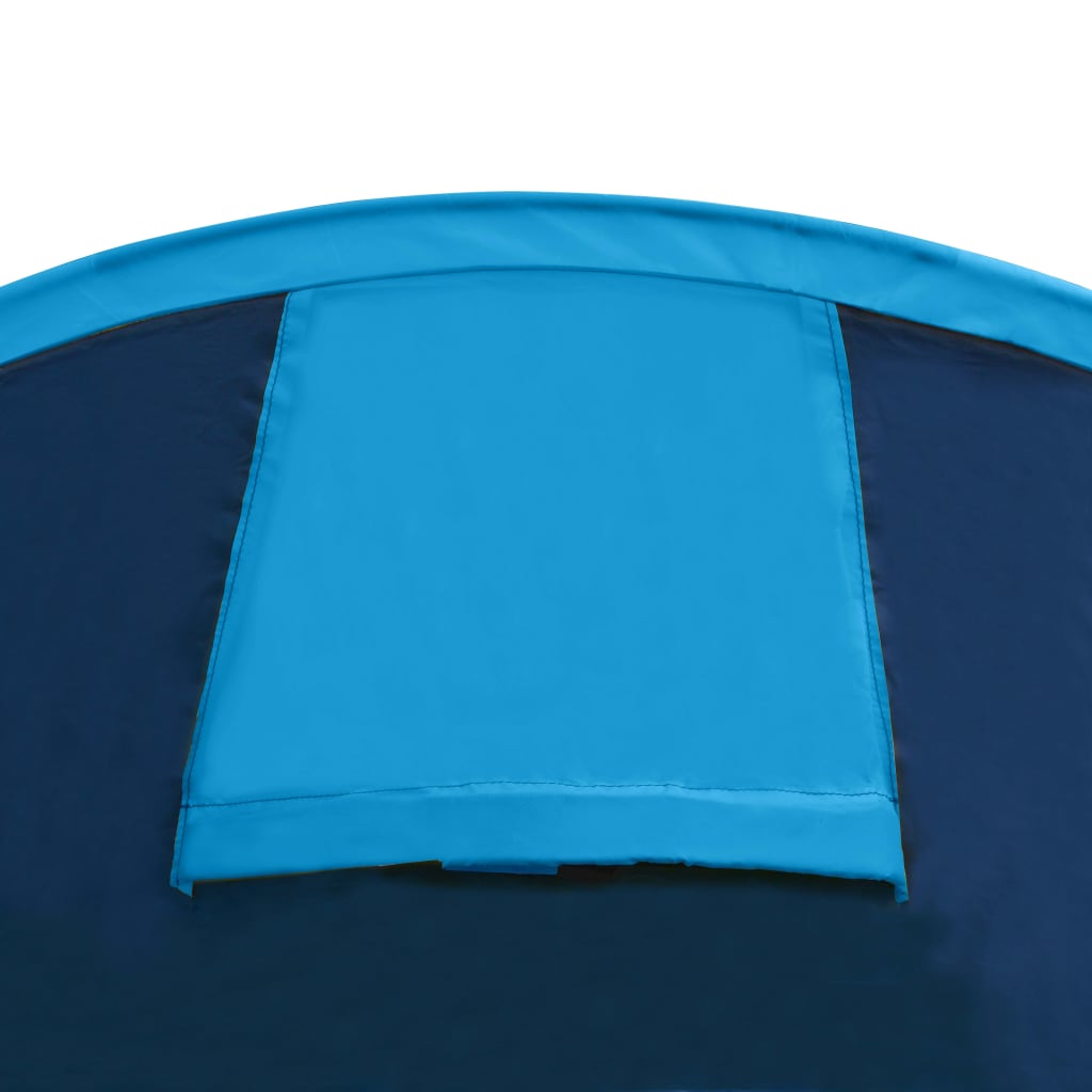 vidaXL četrvietīga telts, tumši zila ar gaiši zilu