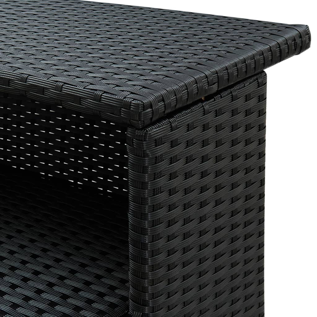 vidaXL dārza bāra galds, melns, 120x55x110 cm, PE rotangpalma