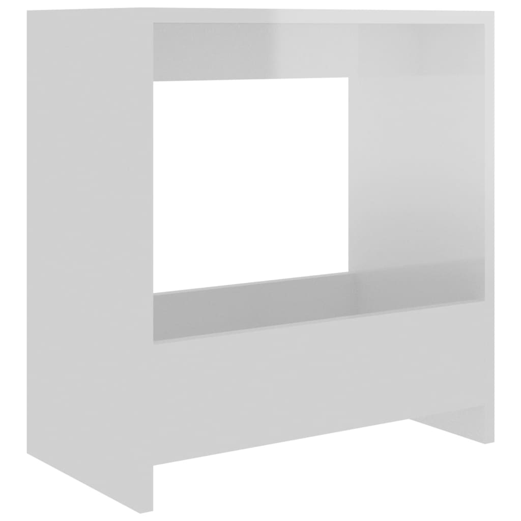 vidaXL galdiņš, spīdīgi balts, 50x26x50 cm, skaidu plāksne