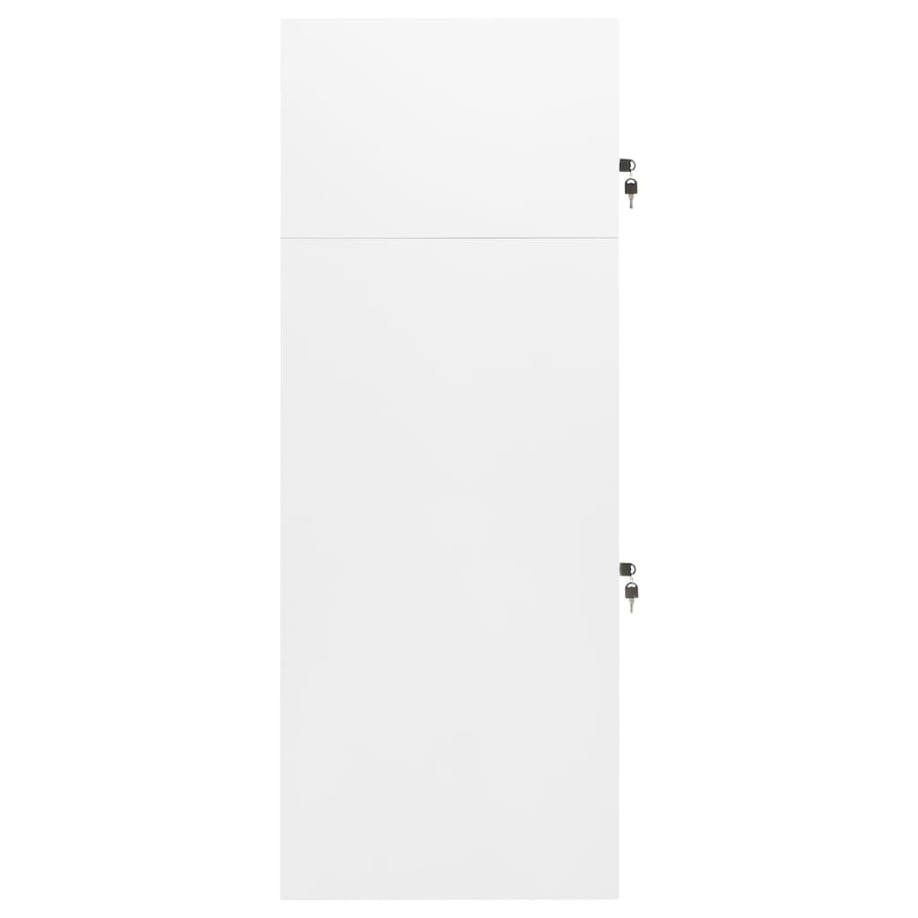 vidaXL seglu skapis, balts, 53x53x140 cm, tērauds