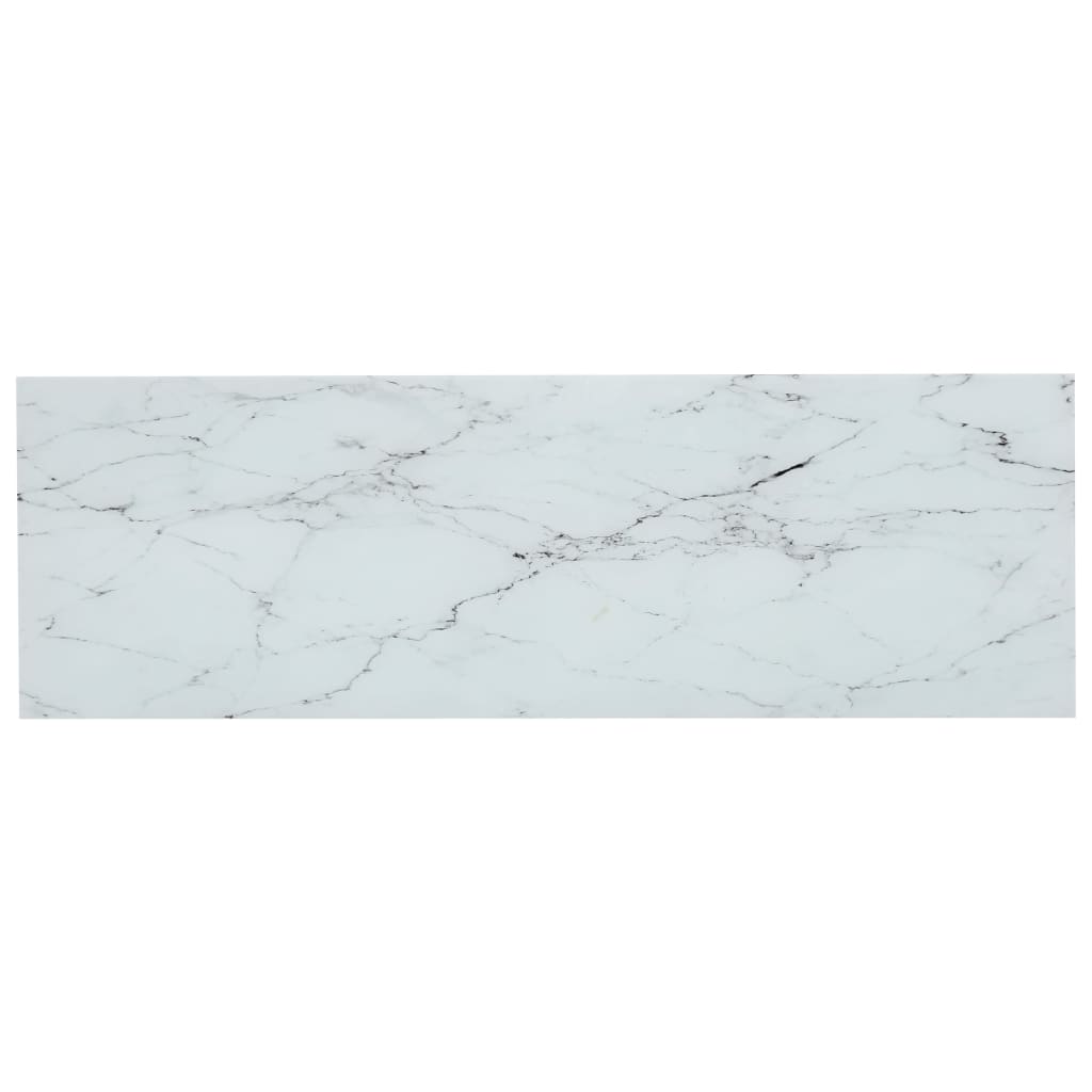 vidaXL plaukts, 100x36x90 cm, balts marmora raksts, rūdīts stikls