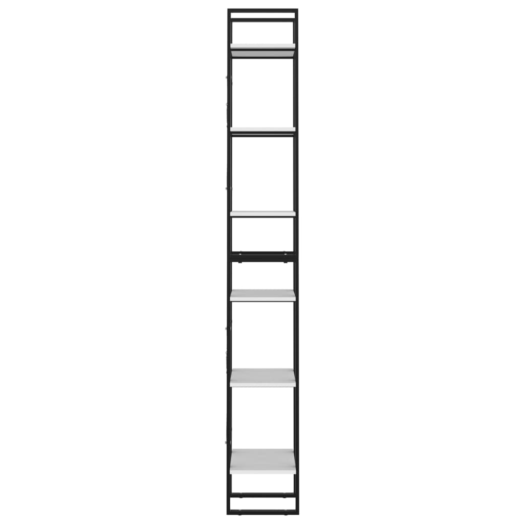 vidaXL 6-līmeņu grāmatu plaukts, balts, 40x30x210 cm, skaidu plāksne