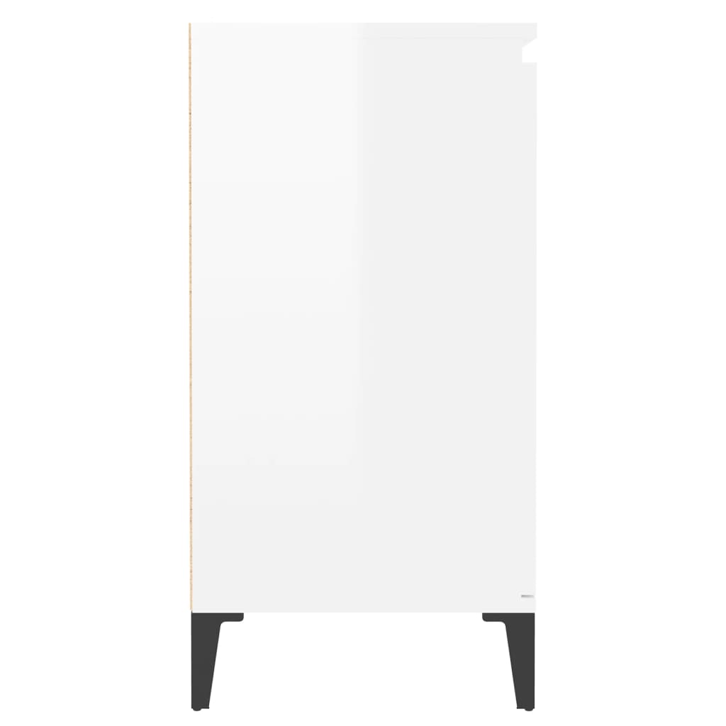 vidaXL kumode, spīdīgi balta, 60x35x70 cm, skaidu plāksne