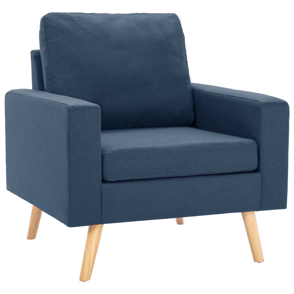 vidaXL divdaļīgs dīvānu komplekts, zils audums