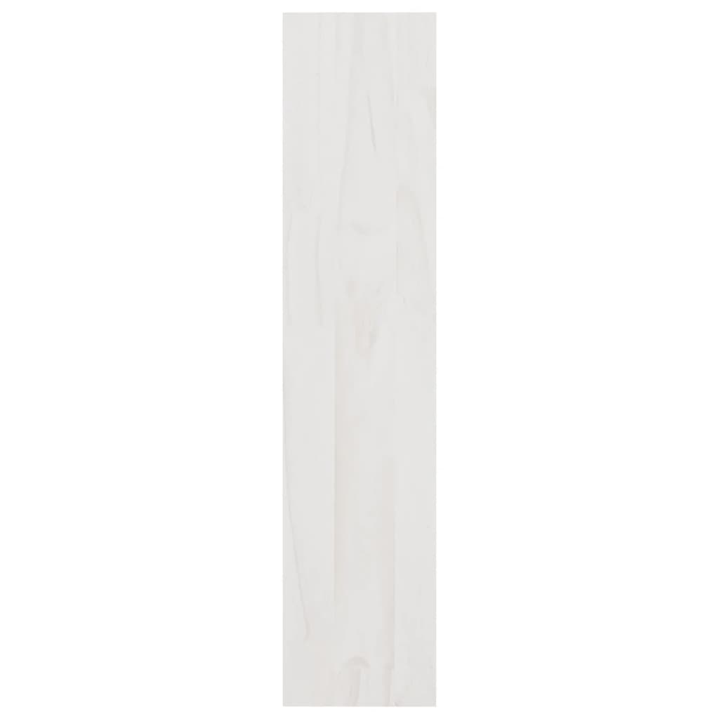 vidaXL grāmatu plaukts, balts, 100x30x135,5 cm, priedes masīvkoks