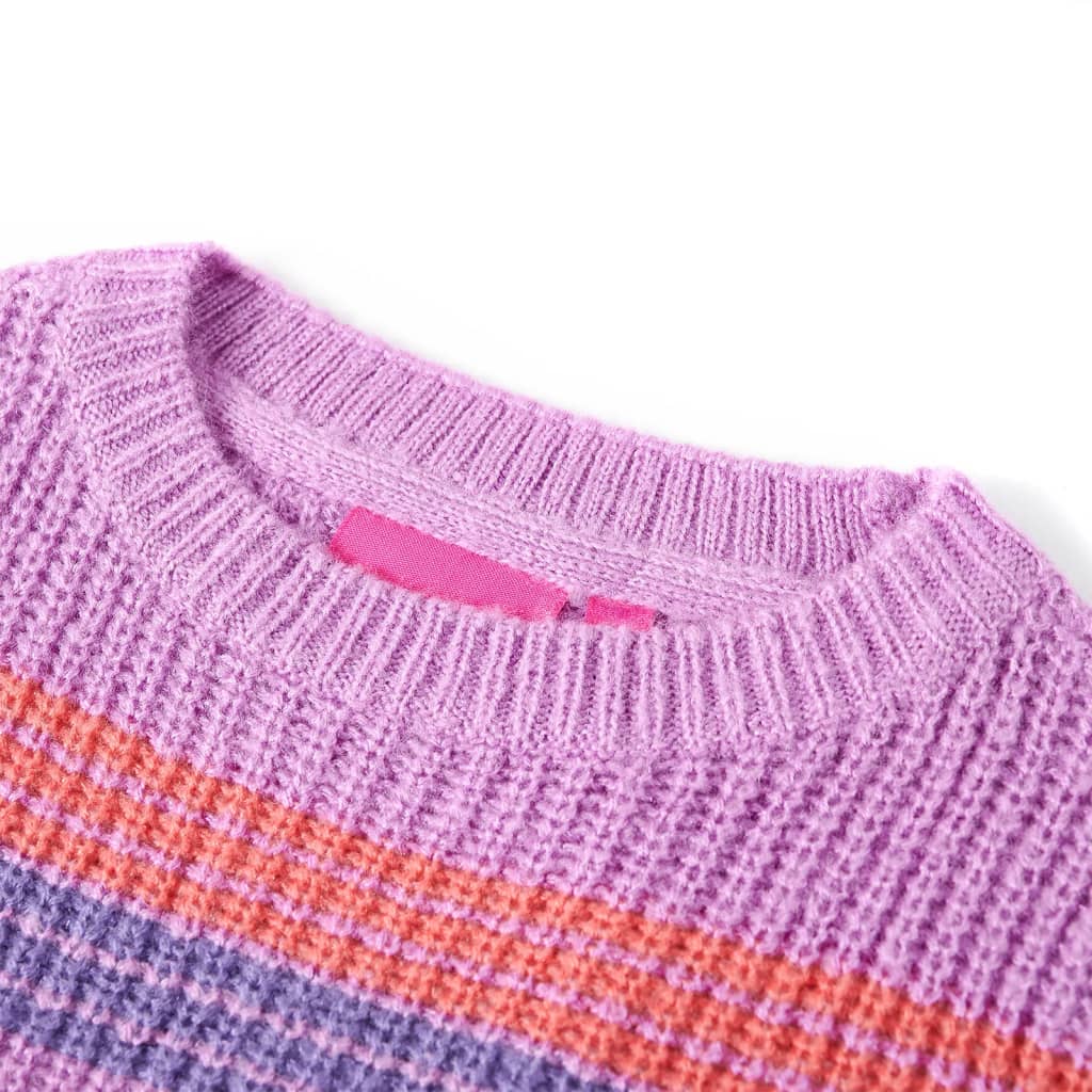 Bērnu džemperis, svītrains, adīts, lillā un rozā, 92