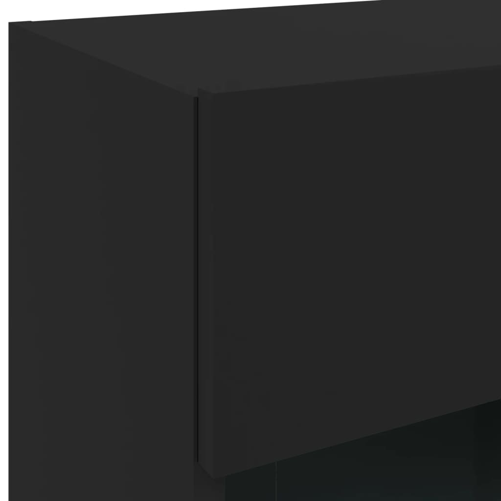 vidaXL TV galdiņš ar LED lampiņām, melni, 40x30x60,5 cm