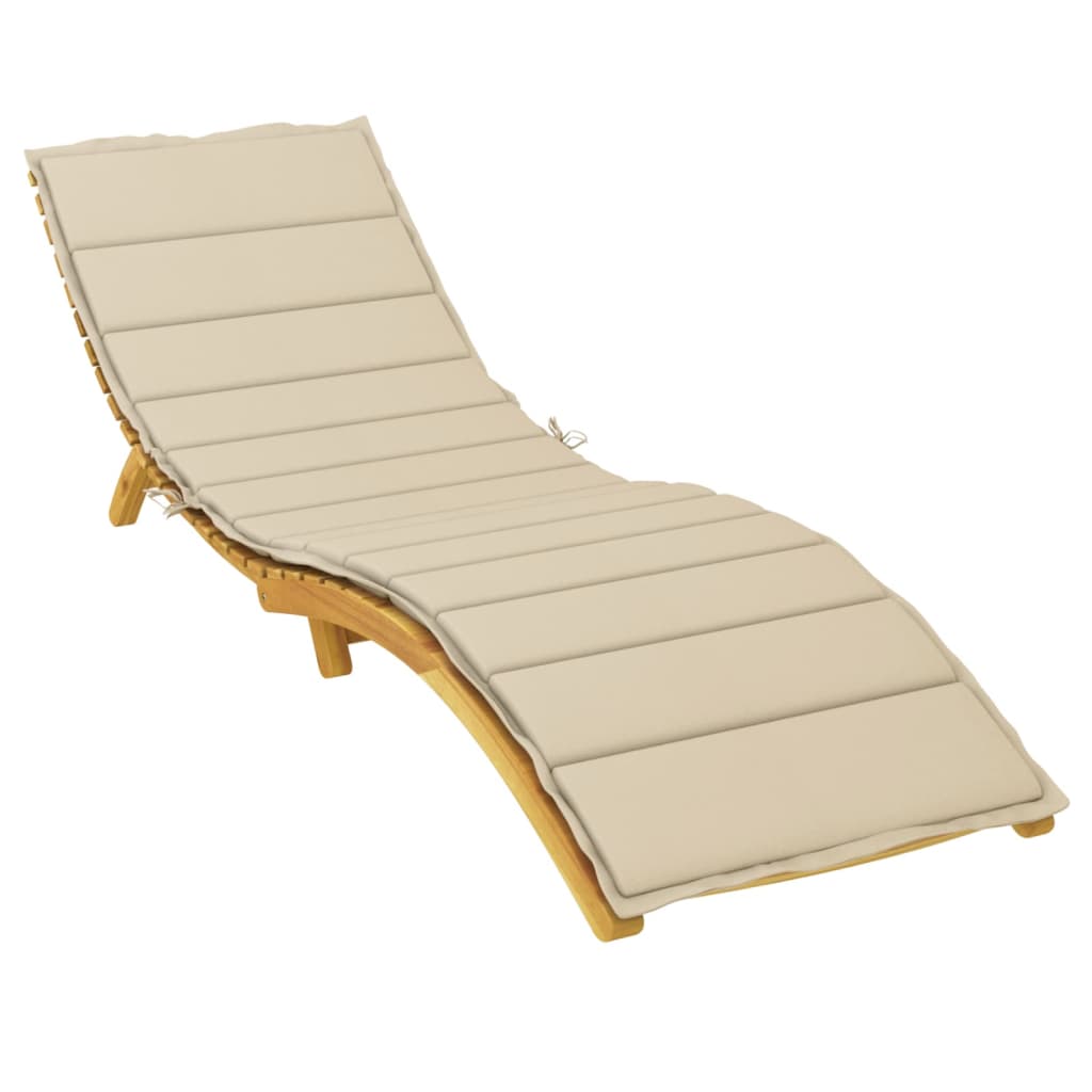 vidaXL sauļošanās krēsla matracis, 200x70x3 cm, audums, bēšs