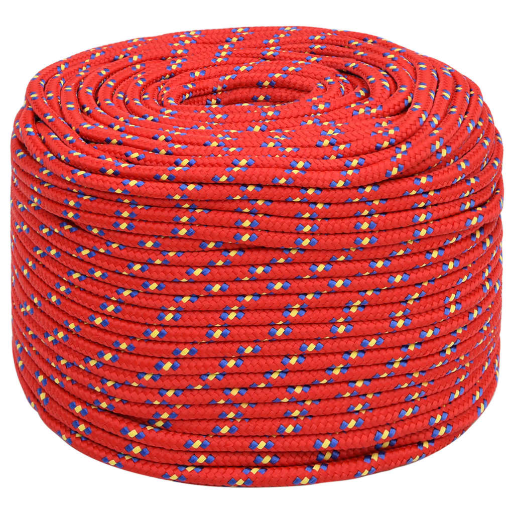 vidaXL laivu virve, sarkana, 10 mm, 500 m, polipropilēns