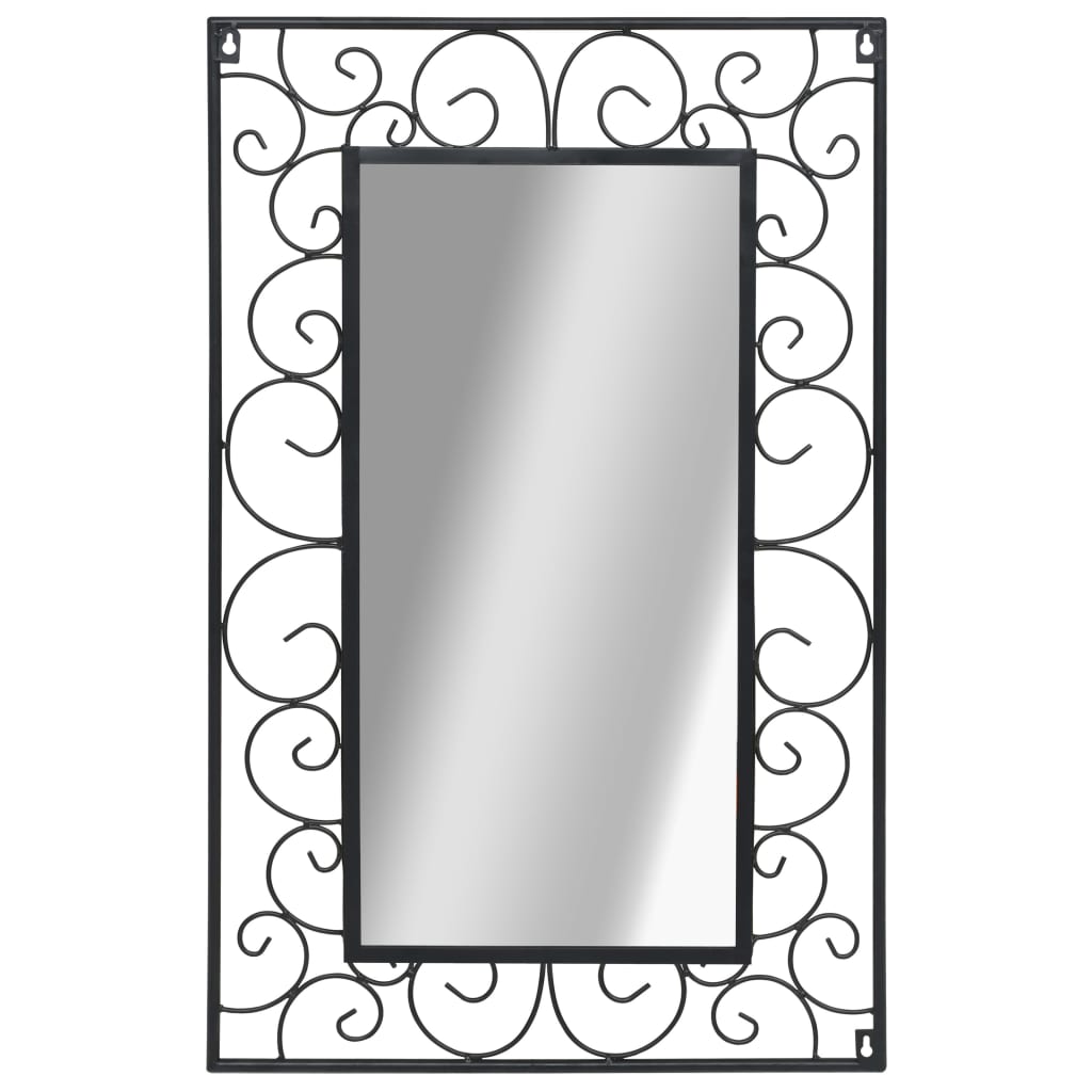 vidaXL dārza spogulis, taisnstūra, 50x80 cm, melns