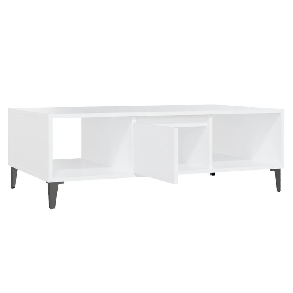 vidaXL kafijas galdiņš, 103,5x60x35 cm, balts, skaidu plāksne