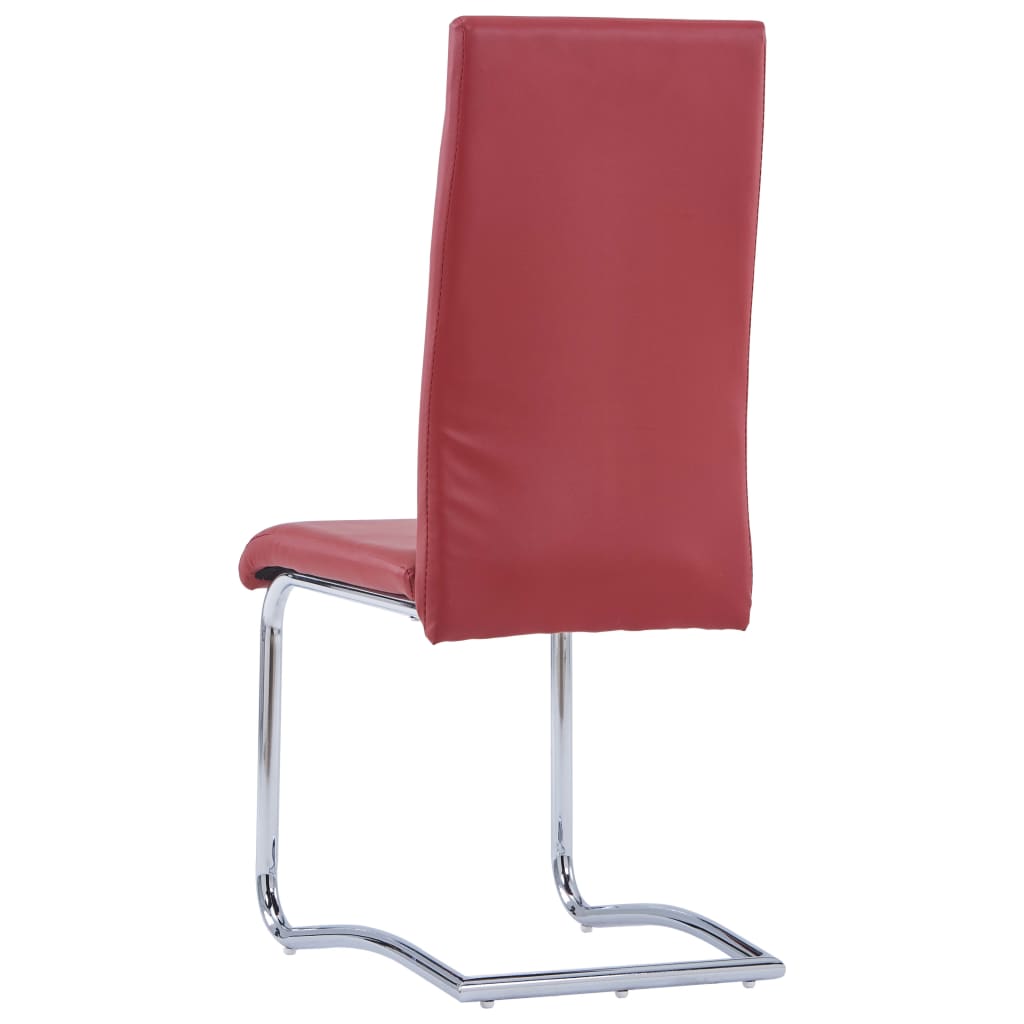 vidaXL virtuves galds un 6 krēsli, sarkana mākslīgā āda