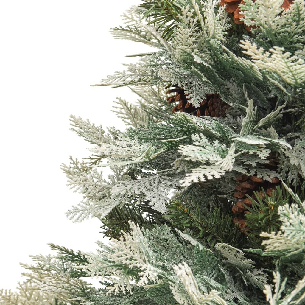 vidaXL Ziemassvētku egle ar čiekuriem, zaļa, 150 cm, PVC un PE