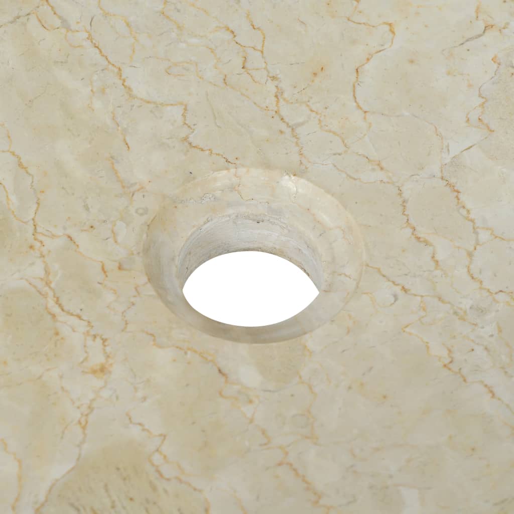 vidaXL izlietne, 50x35x12 cm, krēmkrāsas marmors