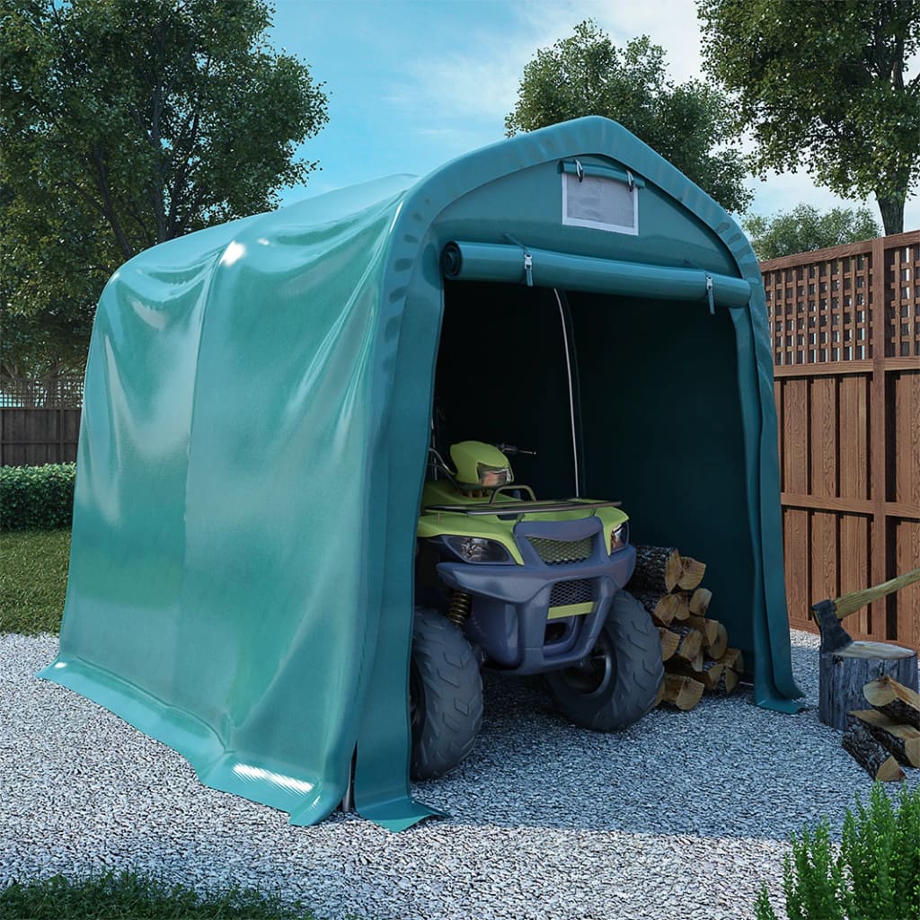 vidaXL garāžas telts, PVC, 2,4x2,4 m, zaļa