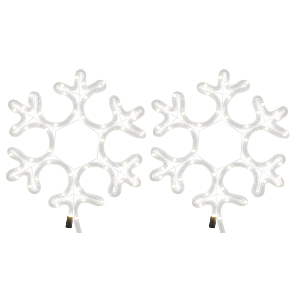 vidaXL Ziemassvētku sniegpārslas figūras, 2 gab., baltas LED, 27x27 cm