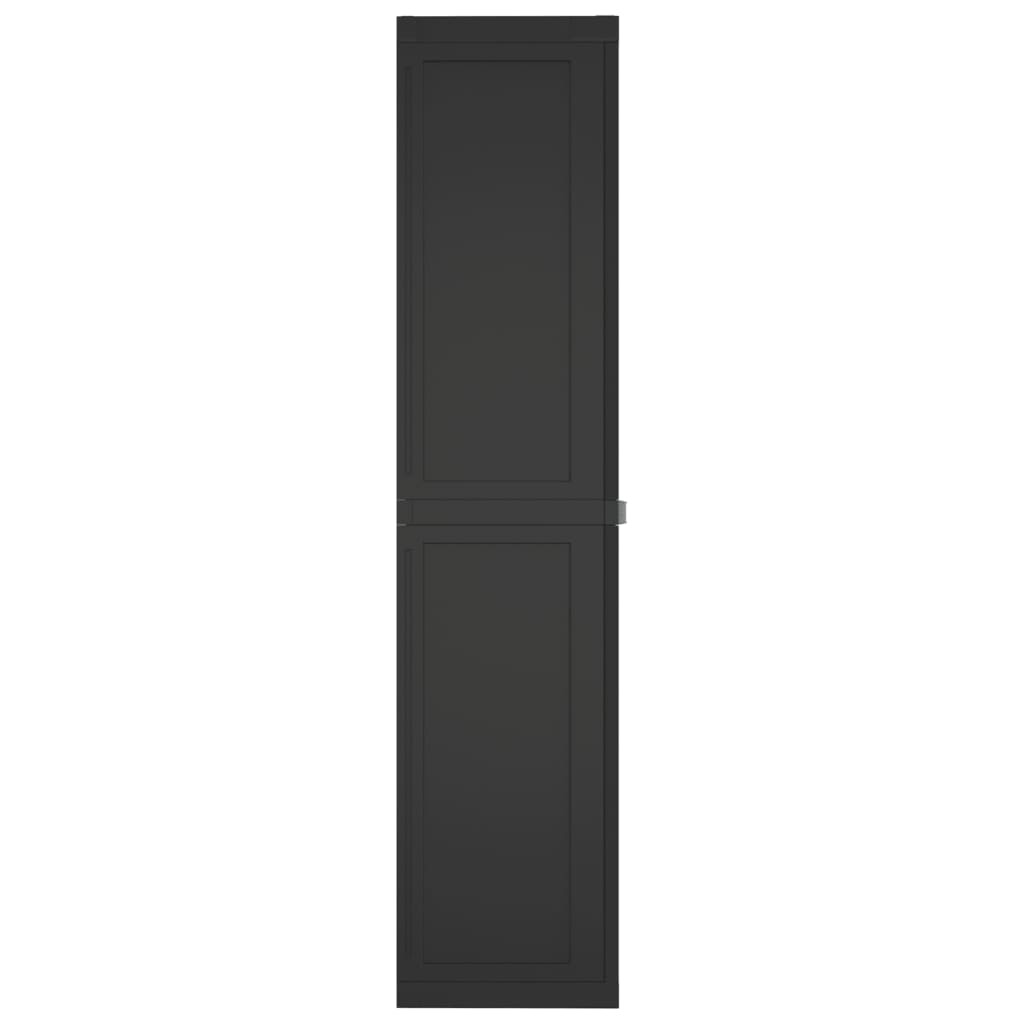 vidaXL āra uzglabāšanas skapītis, 65x37x165 cm, melns, PP