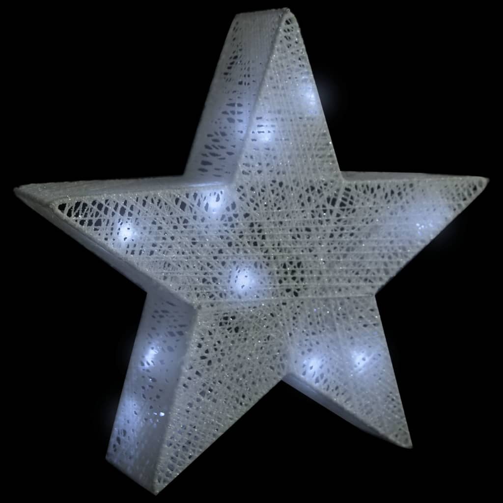 vidaXL Ziemassvētku dekorācija, 3 zvaigznes, balts siets, LED