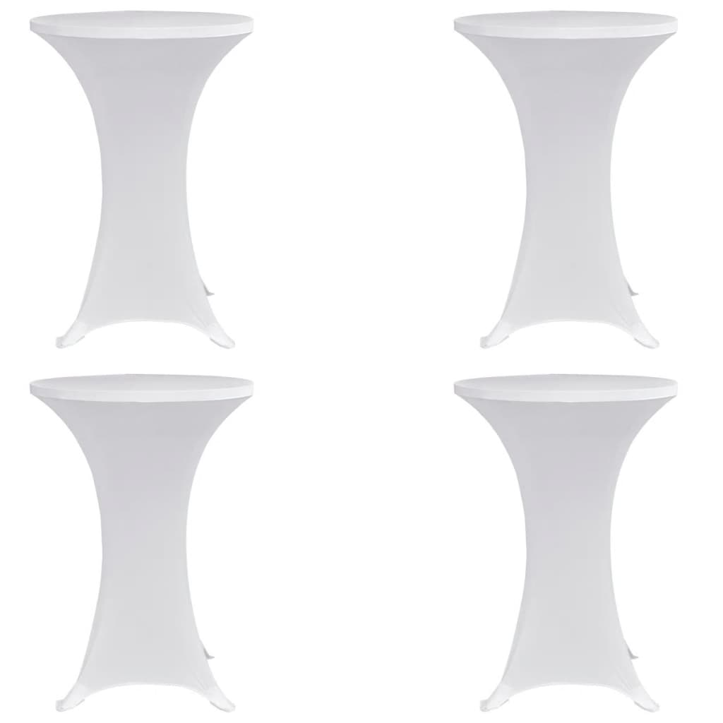 vidaXL galda pārvalki, 4 gab., Ø 70 cm, balts elastīgs audums