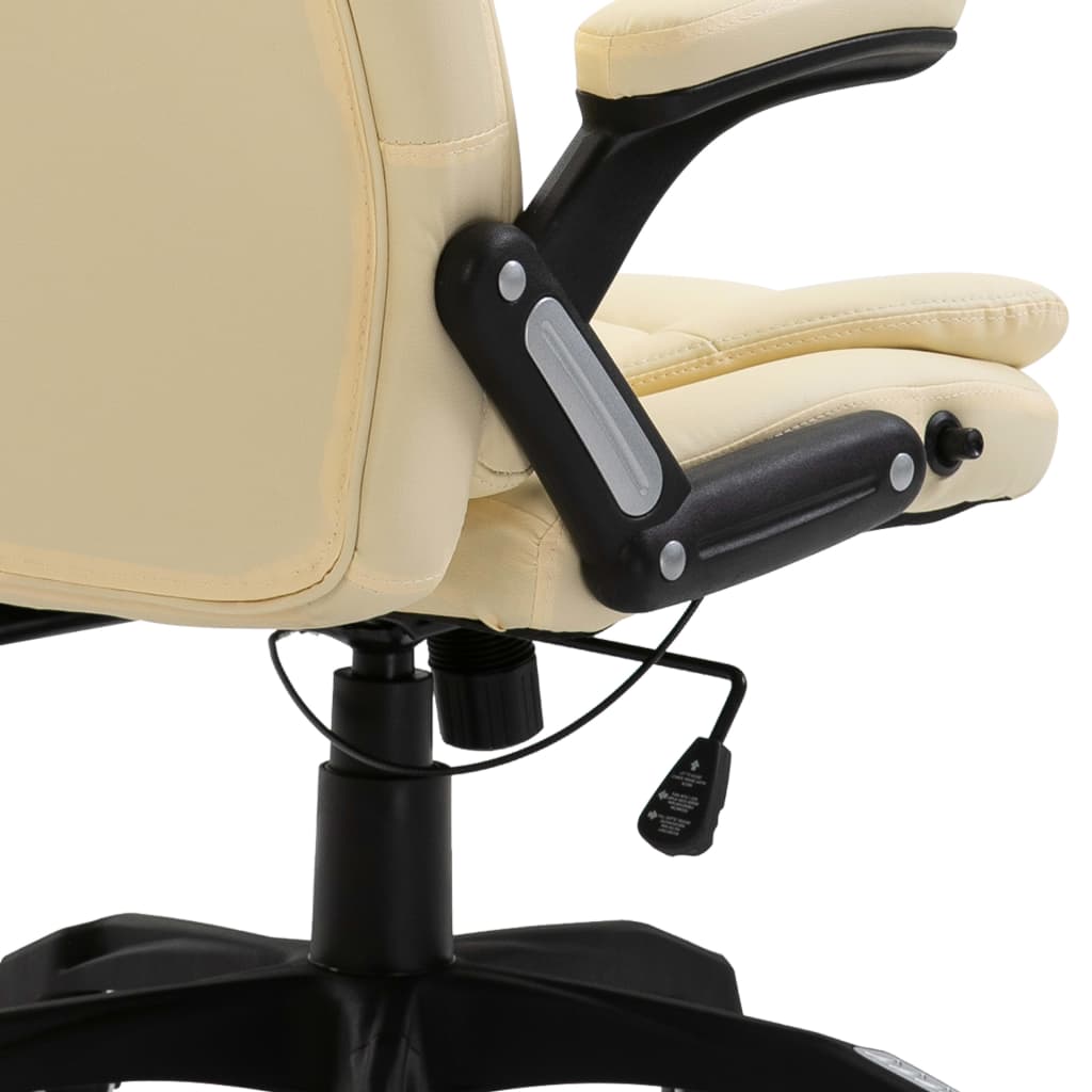 vidaXL biroja krēsls, krēmkrāsas mākslīgā āda