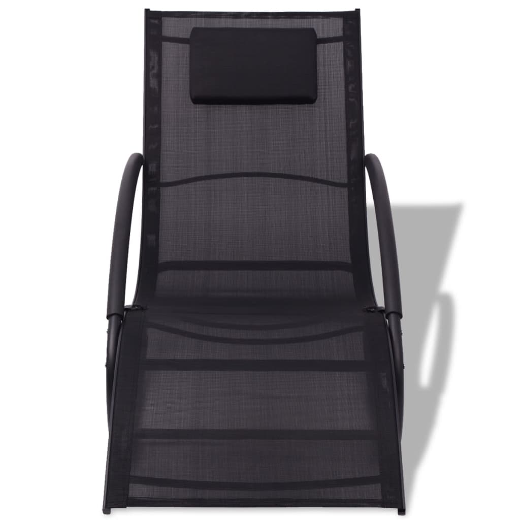 vidaXL šūpuļkrēsls, melns, tērauds un tekstilēns