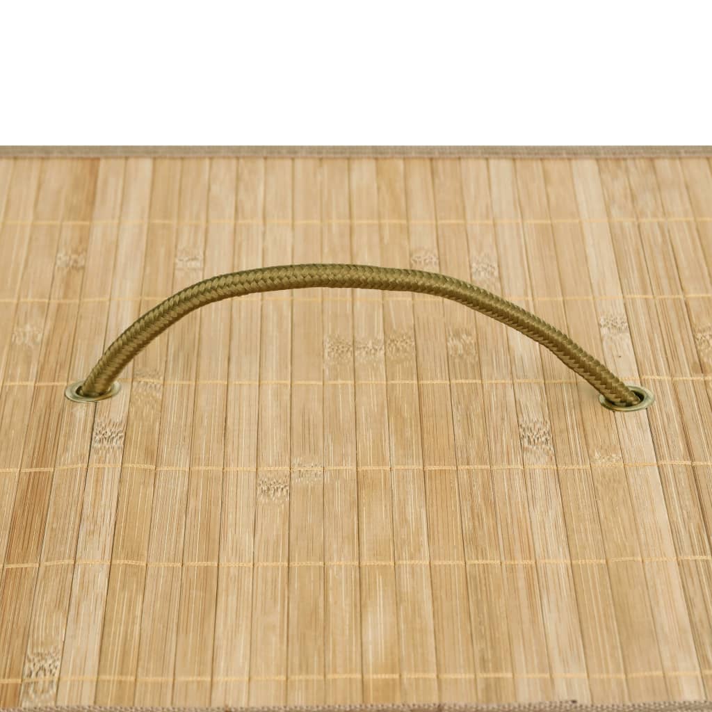vidaXL veļas grozs ar 2 nodalījumiem, bambuss, 100 L