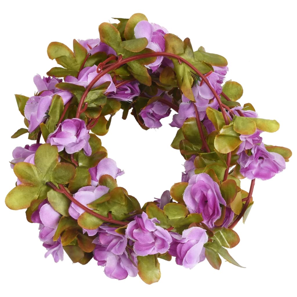 vidaXL mākslīgo ziedu vītnes, 6 gab., violetas, 250 cm