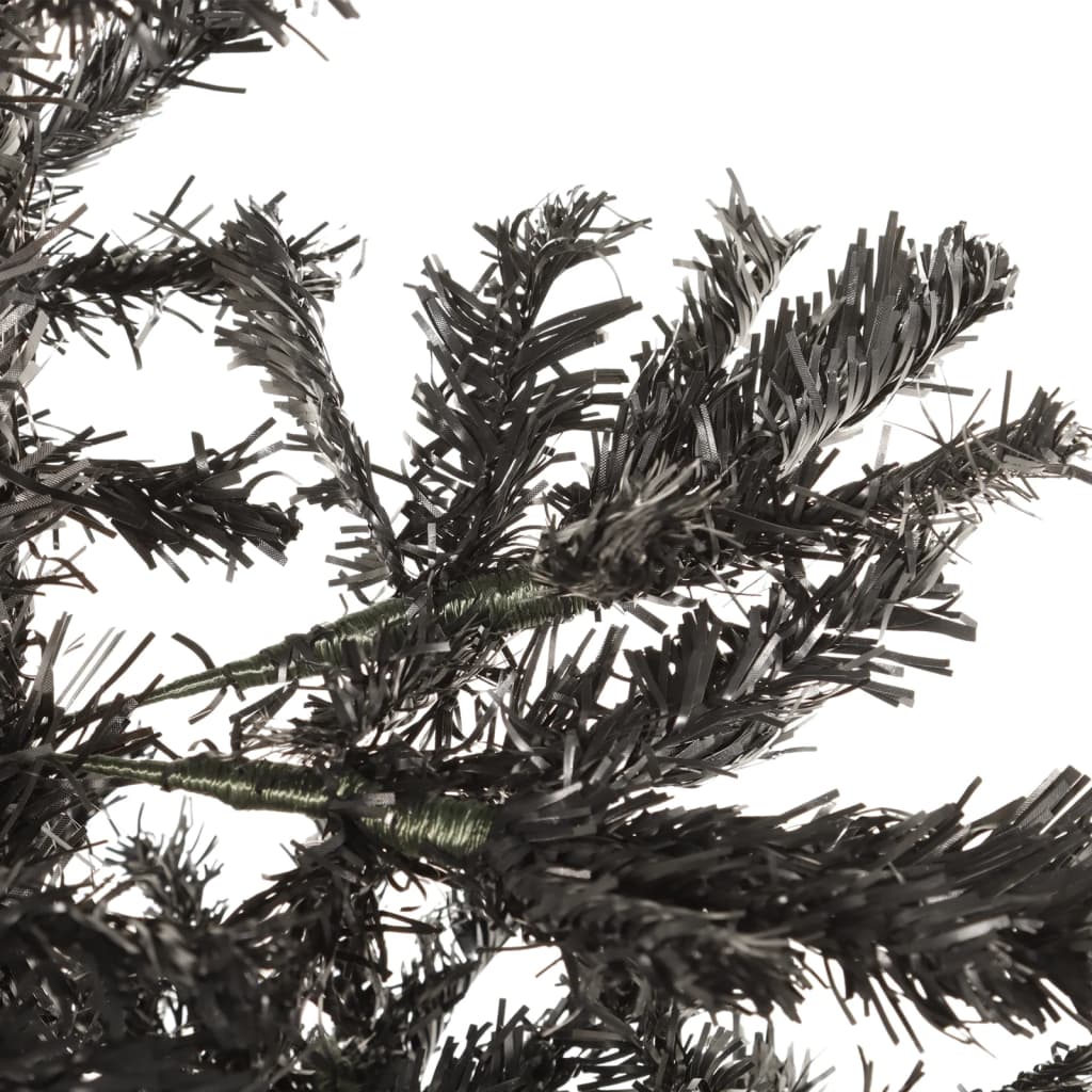 vidaXL mākslīgā Ziemassvētku egle, šaura, 210 cm, melna