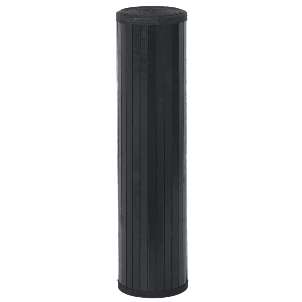 vidaXL paklājs, taisnstūra forma, melns, 80x300 cm, bambuss