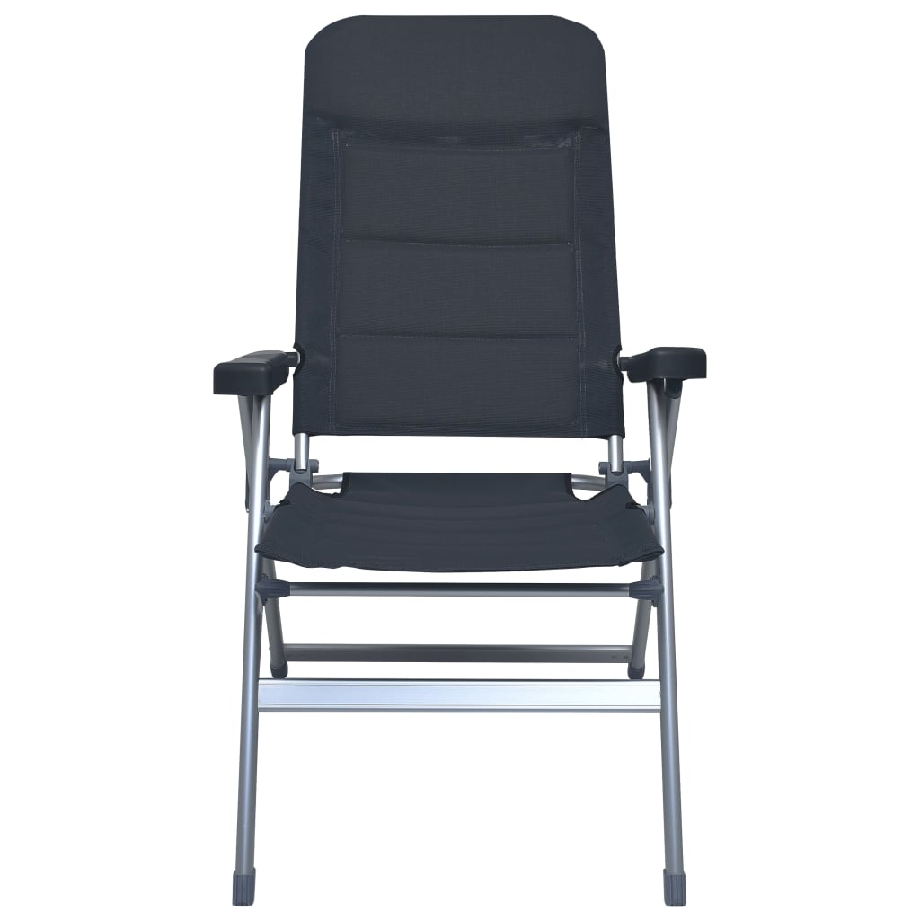 vidaXL atgāžami dārza krēsli, 2 gab., alumīnijs, melni