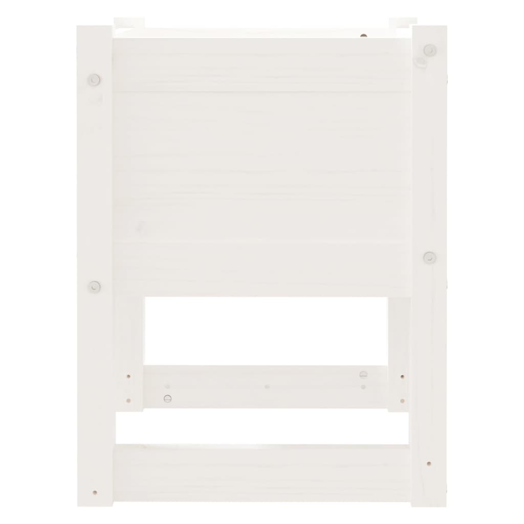 vidaXL puķu kaste, balta, 40x40x52,5 cm, priedes masīvkoks
