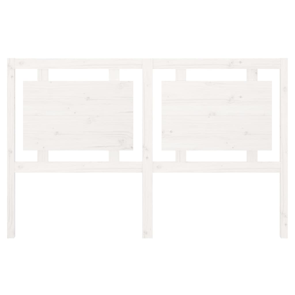vidaXL gultas galvgalis, balts, 155,5x4x100 cm, priedes masīvkoks