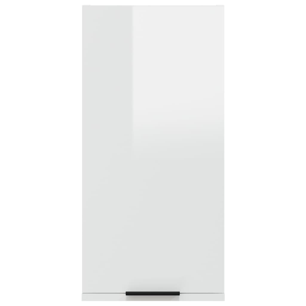 vidaXL vannasistabas sienas skapītis, spīdīgi balts, 32x20x67 cm