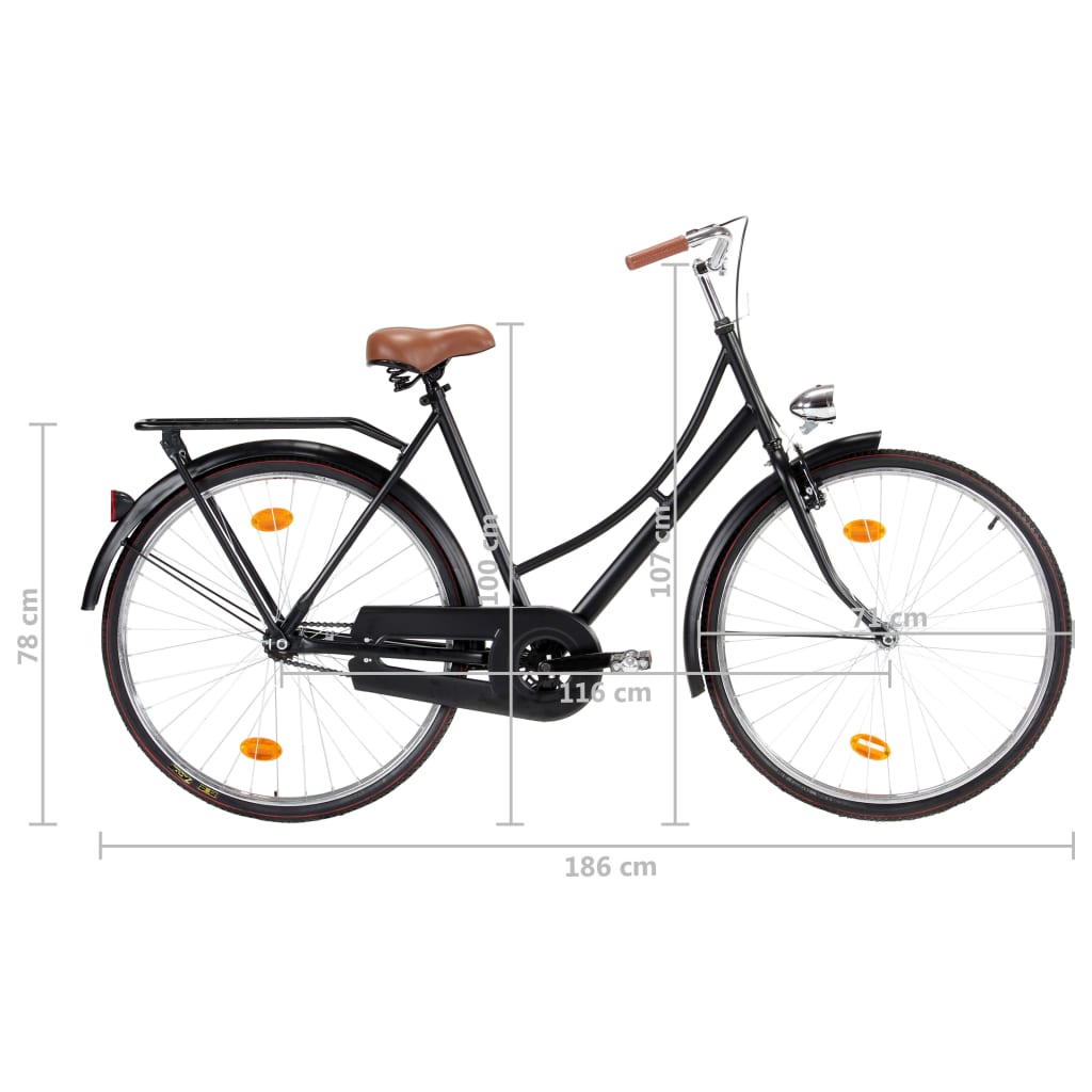 vidaXL sieviešu velosipēds, holandiešu stils, 28", 57 cm rāmis