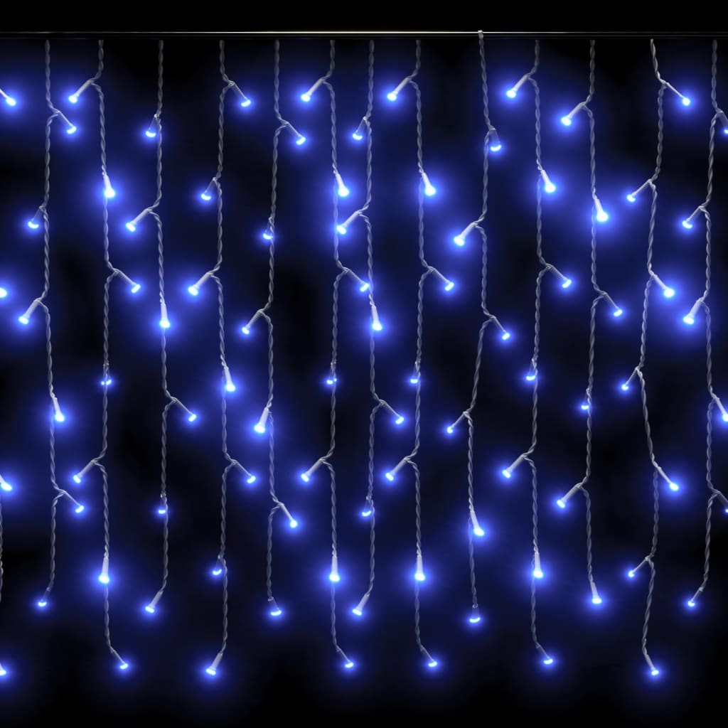 vidaXL LED lampiņu aizkars, 10 m, 400 zilas LED lampiņas, 8 funkcijas